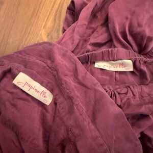 Papinelle Women's Purple Silk Pajama Set